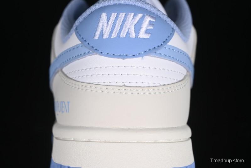Nike SB Dunk Low Saint Laurent Series - White Grey Blue Swoosh Anniversary High-End Custom Low-Top Casual Sneakers - GF2409-168