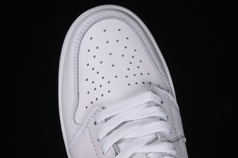 Nike Air Jordan 1 Low 85 Retro Sneakers in White with Metallic Blue Swoosh - FB9933-141