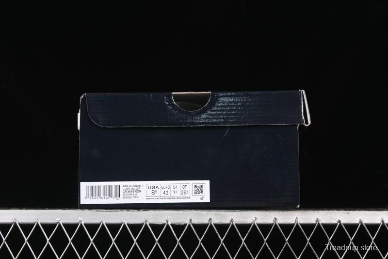 Nike Travis Scott x Fragment Design x Air Jordan 1 Low OG SP AJ1 Retro Sneakers with Stone Pattern - CF3688-029