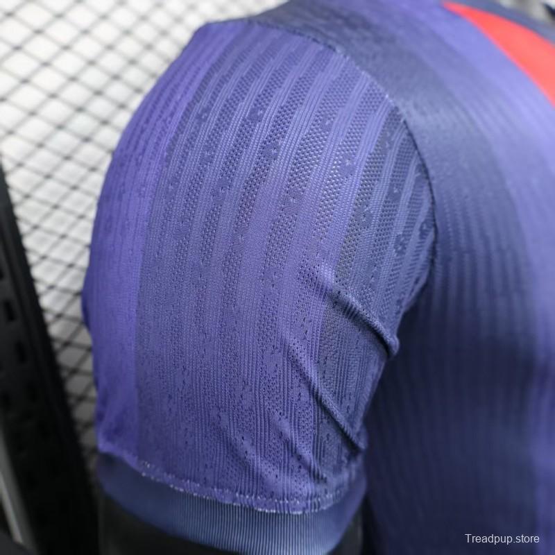 Player Version 25/26 Barcelona Blue and Red Striped with Spotify Sponsor Jersey