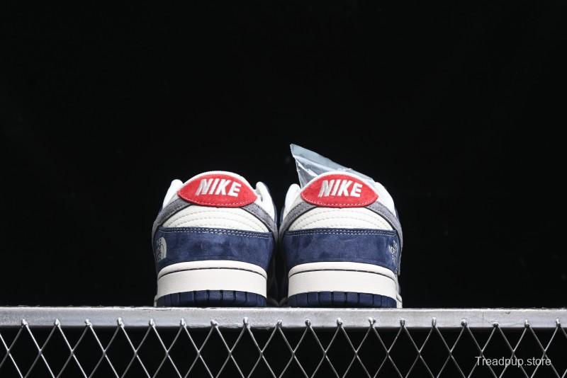 Nike SB Dunk Low The North Face Collaboration - Light Blue Grey Check Anniversary High-End Custom Low-Top Casual Skate Shoes - YX5066-251
