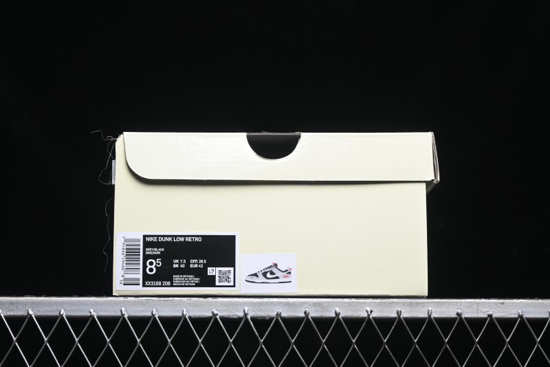 Nike SB Dunk Low Supreme Collaboration - Carbon Black Grey Pig Anniversary High-End Custom Low-Top Casual Skate Shoes - XX3186-206