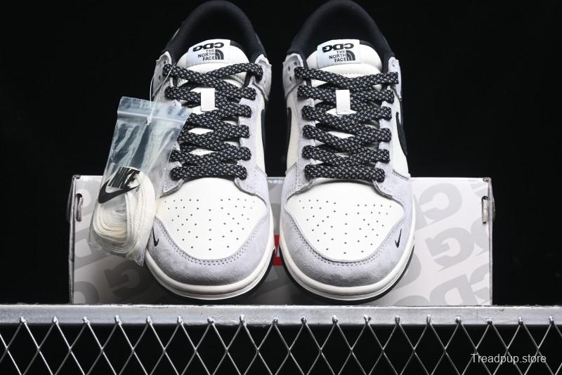 Nike SB Dunk Low The North Face Collaboration - Grey Black Double Swoosh Anniversary Custom Low-Top Casual Skate Shoes - XX3168-108
