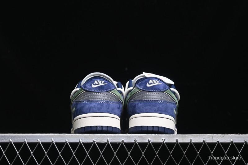 Nike SB Dunk Low Supreme Collaboration - Double Force Blue Lace-Up Anniversary High-End Custom Low-Top Casual Skate Shoes - XS1186-101