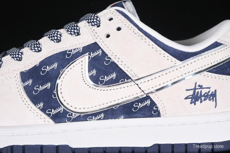 Nike SB Dunk Low Stussy Collaboration - Light Blue Pig Anniversary High-End Custom Low-Top Casual Skate Shoes - XX2025-528