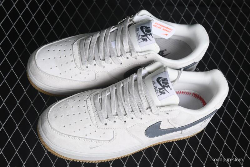 Nike Air Force 1 '07 Low Ghostface Collaboration - Light Grey Pigskin Low-Top Casual Sneakers - DF0188-022