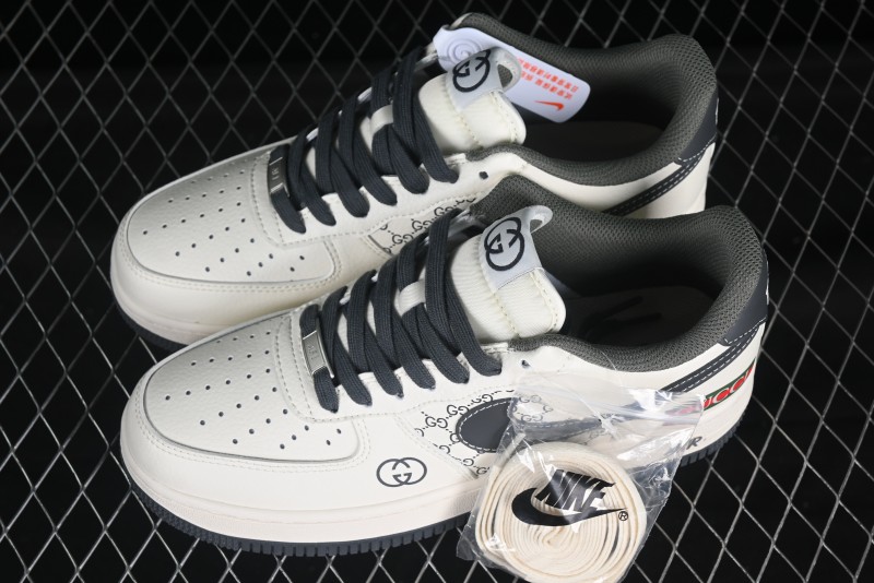 Nike Air Force 1 '07 Low Gucci Collaboration Beige Grey Pattern Low-Top Casual Sneakers - XZ6188-723