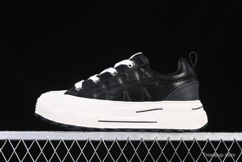 Shoot Brand Replay Black Plum Retro Comfort Leather Anti-Slip Platform Low-Top Casual Sneakers - AJD4