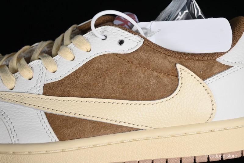 Nike Travis Scott x Air Jordan 1 Low OG AJ1 Reverse Swoosh Sneakers - DM7866-106