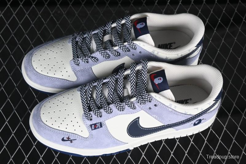 Nike SB Dunk Low BAPE Collaboration Light Blue Two-Tone Anniversary Custom Low-Top Casual Skate Shoes - DJ2024-103