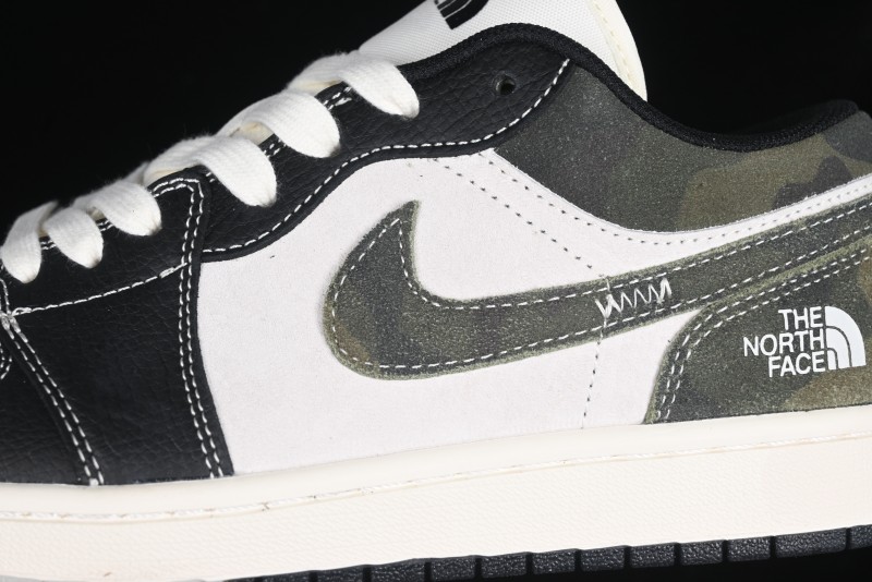 Nike Air Jordan 1 Low AJ1 The North Face Collaboration Dark Camouflage Custom High-End Retro Basketball Shoes - DM9188-013