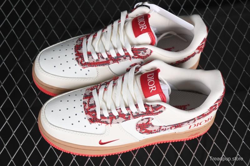 Nike Air Force 1 '07 Low Dior Collaboration Beige Floral Low-Top Casual Sneakers - KK1988-049