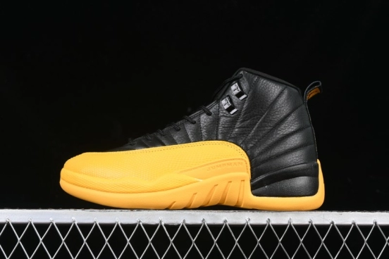 Nike Air Jordan 12 Retro Basketball Shoes in Black and Yellow - 130690-070