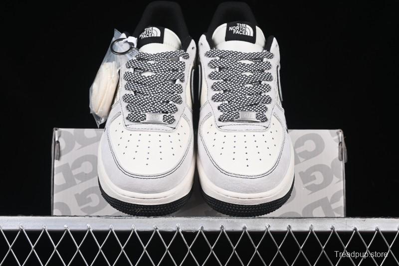 Nike Air Force 1'07 Low The North Face Collaboration - Grey Black Reflective Swoosh Casual Sneakers - DM6688-007