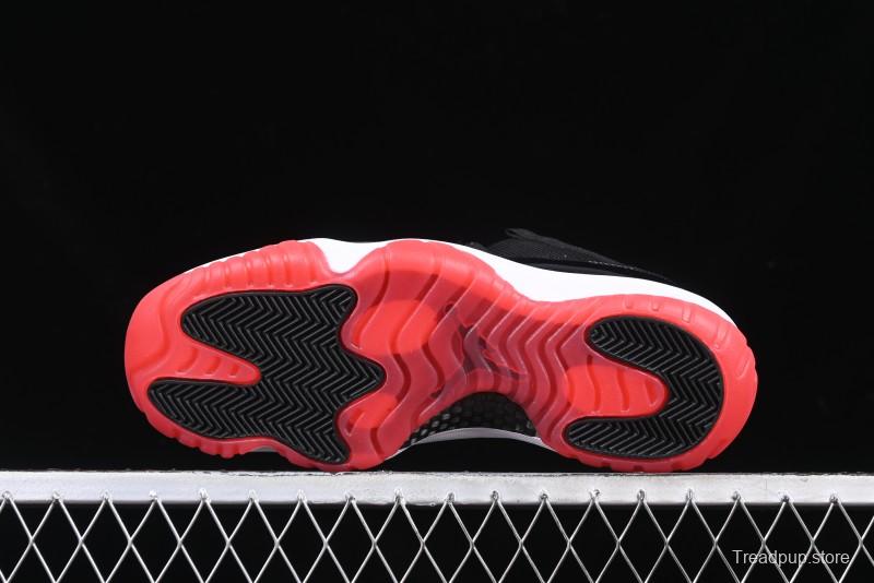 Nike Air Jordan 11 Low Bred Basketball Shoes with Patent Leather and Carbon Fiber - FV5104-006