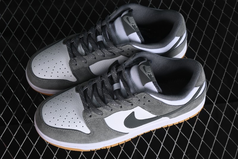 Nike Dunk Low SB Grey Gum Retro Skate Shoes with Suede Overlays - FV0389-100