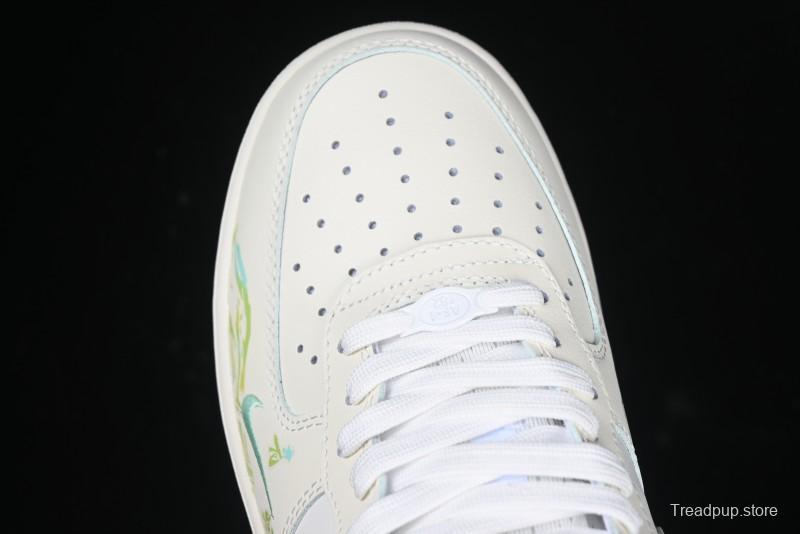 Nike Air Force 1 '07 Low "Green Snake" Year of the Snake Limited Edition Casual Sneakers with Bamboo and Serpent Design - FB1893-555