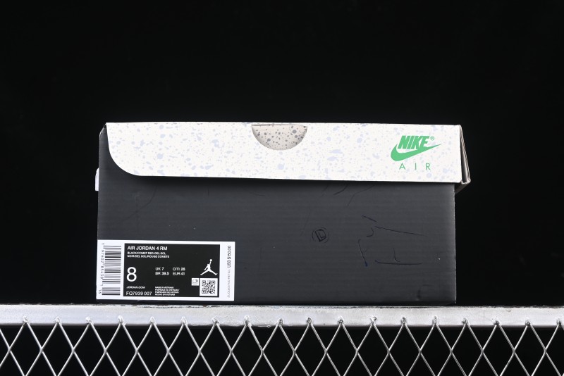 Nike Air Jordan 4 Remastered Retro Sneakers in White Green with Gum Sole - FQ7939-007
