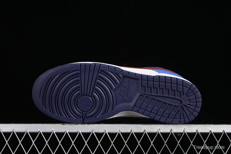 Nike Dunk Low SB Skateboarding Shoes in White Blue Red Colorway - FV8119-161