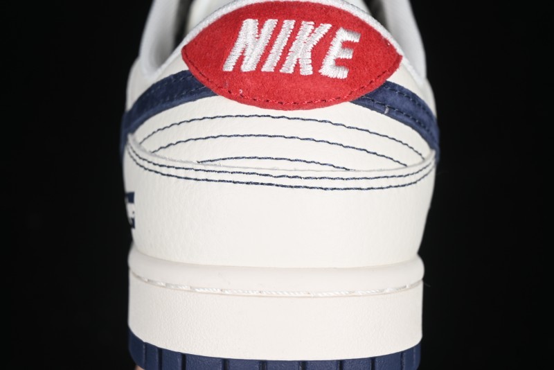Nike SB Dunk Low Supreme Collaboration Grey Blue Woven Label Anniversary High-End Custom Low-Top Casual Skate Shoes - BB7518-026