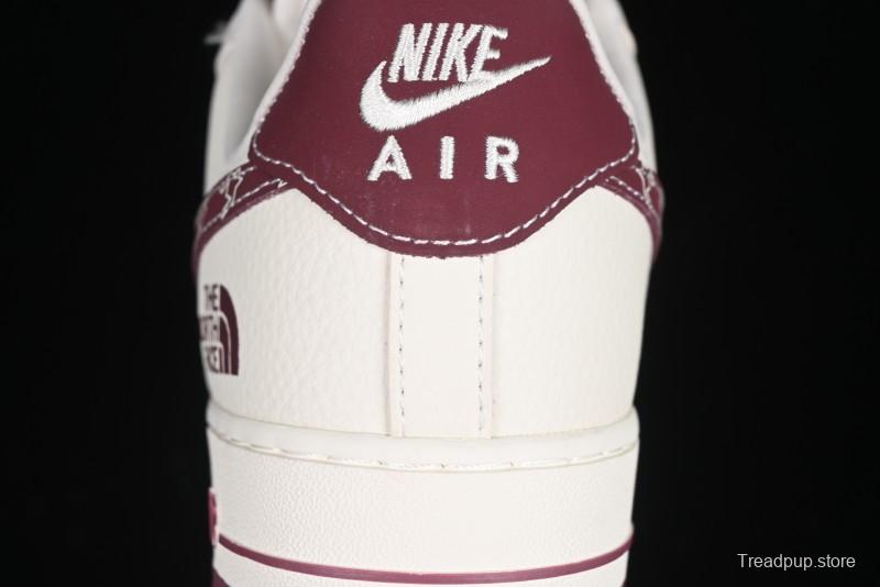 Nike Air Force 1 '07 Low The North Face Collaboration Burgundy Swoosh Casual Sneakers - KK1988-042