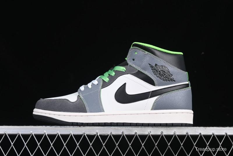 Nike Air Jordan 1 Mid Basketball Shoes in White Grey Brown Casa 93 Colorway - HQ3829-001