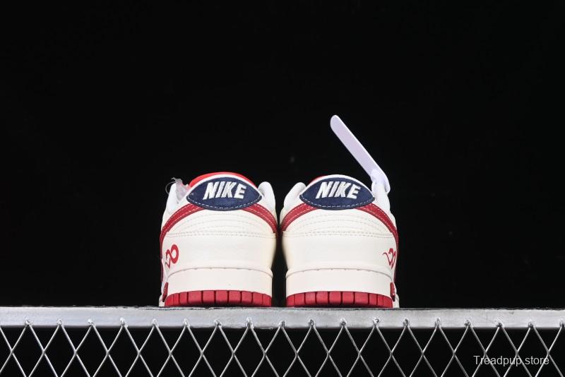 Nike SB Dunk Low Supreme Collaboration Year of the Snake Limited Edition Red Snake Print Anniversary Custom Low-Top Casual Sneakers - XS1086-015