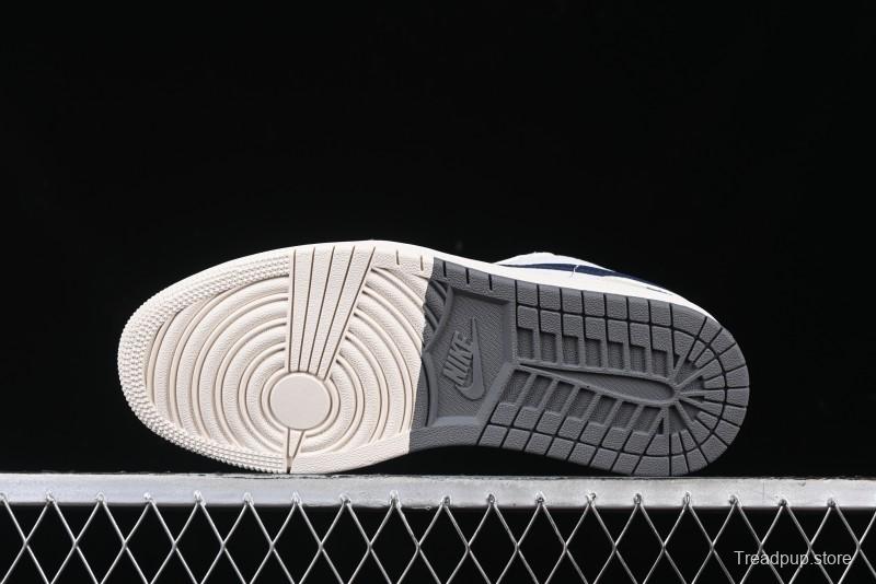 Nike Air Jordan 1 Low Stussy Collaboration - Light Grey Blue Hook Retro Basketball Shoes - SJ9950-046