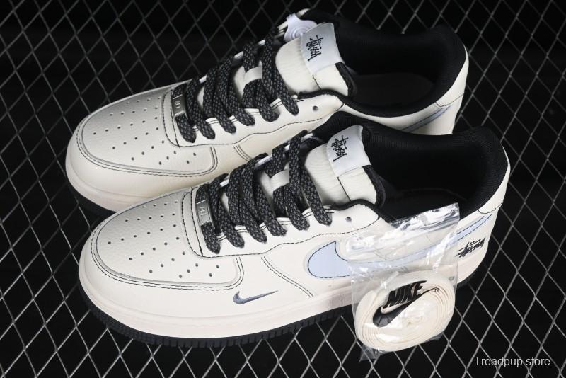 Nike Air Force 1 '07 Low Stussy Collaboration Embroidered Mini Swoosh Casual Sneakers - XZ6188-630