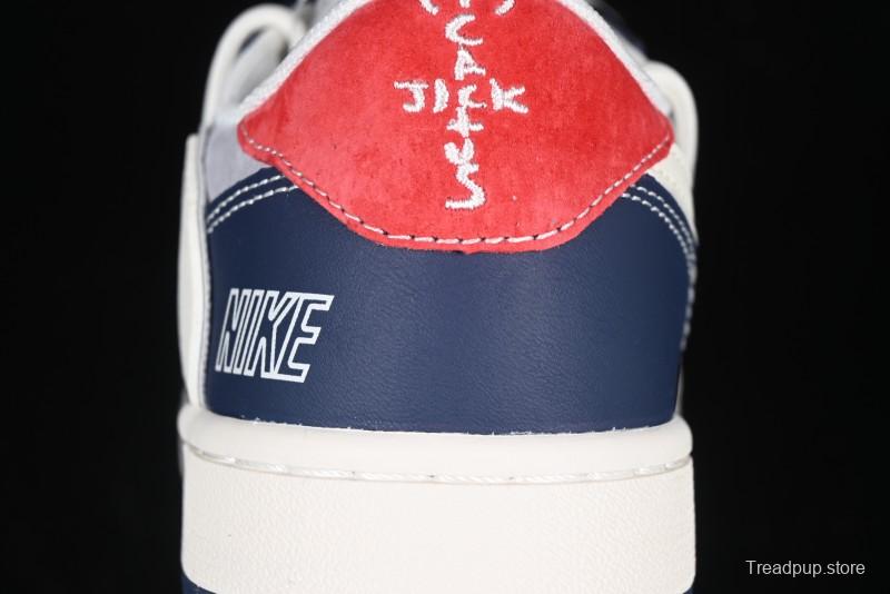 Nike Travis Scott x Fragment Design x Air Jordan 1 Low OG SP AJ1 Graffiti Drawstring Low-top Casual Sneakers - XS3186-203