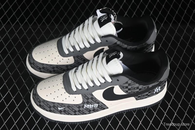 Nike Air Force 1 '07 Low MLB Collaboration Dark Checkered Beige Low-Top Casual Sneakers - DF0188-038