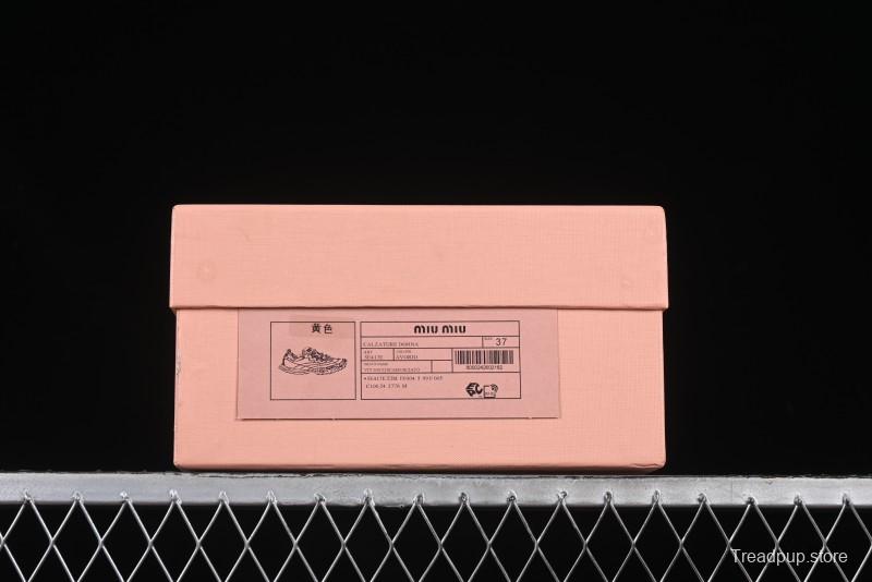 Miu Miu Suede Round Toe Lace-Up Women's Low-Top Casual Shoes - 99D4