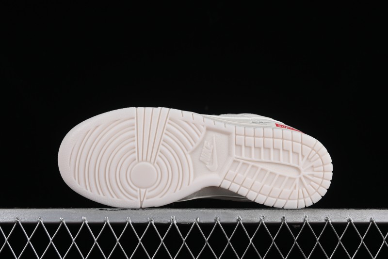 Nike SB Dunk Low Supreme Collaboration - Double Swoosh Anniversary Custom Low-Top Casual Skate Shoes - BB8675-104