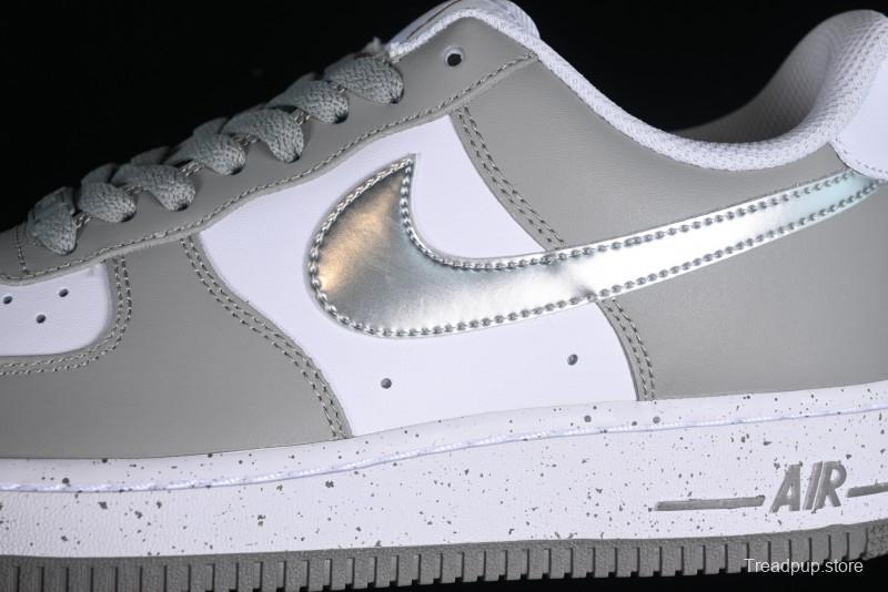 Nike Air Force 1'07 Low Grey Silver Splatter Casual Sneakers - MK5639-889