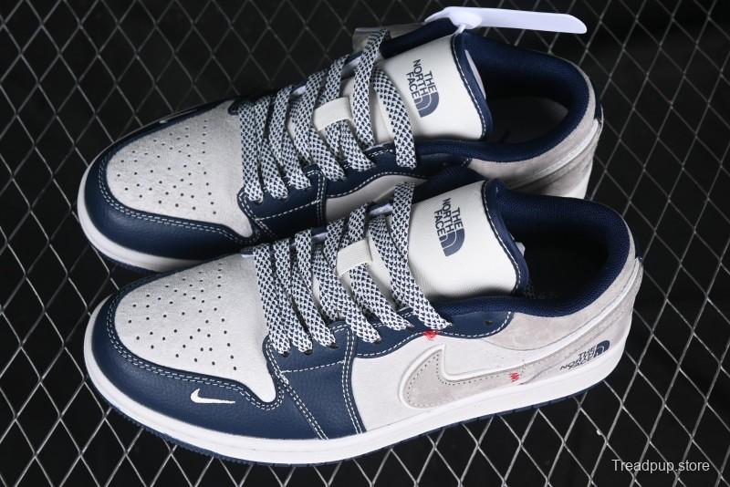 Nike Air Jordan 1 Low AJ1 The North Face Collaboration Blue White Grey Retro Basketball Shoes - DM9188-016