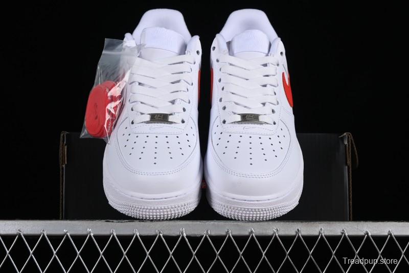 Nike Supreme x Air Force 1 '07 Low White Red Collaboration Casual Sneakers - CU9225-101