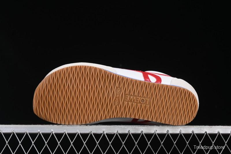 Loewe Ballet Runner 2.0 Sneakers Retro Style Low-Profile Casual Sports Shoes with Asymmetric Toe Design - White Blub