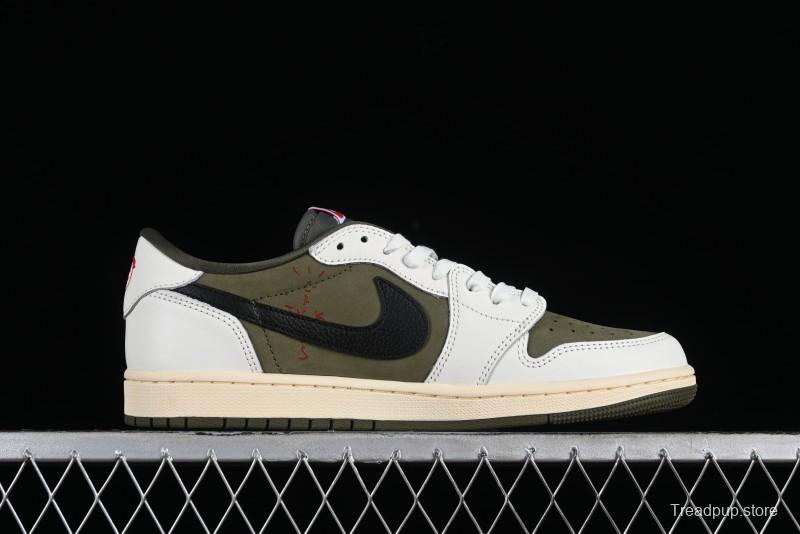 Nike Travis Scott x Air Jordan 1 Low OG AJ1 Reverse Swoosh Sneakers - DM7866-200