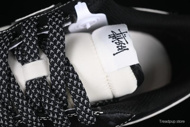 Nike Air Force 1 '07 Low Stussy Collaboration Black & White Swoosh Casual Sneakers - XZ6188-081