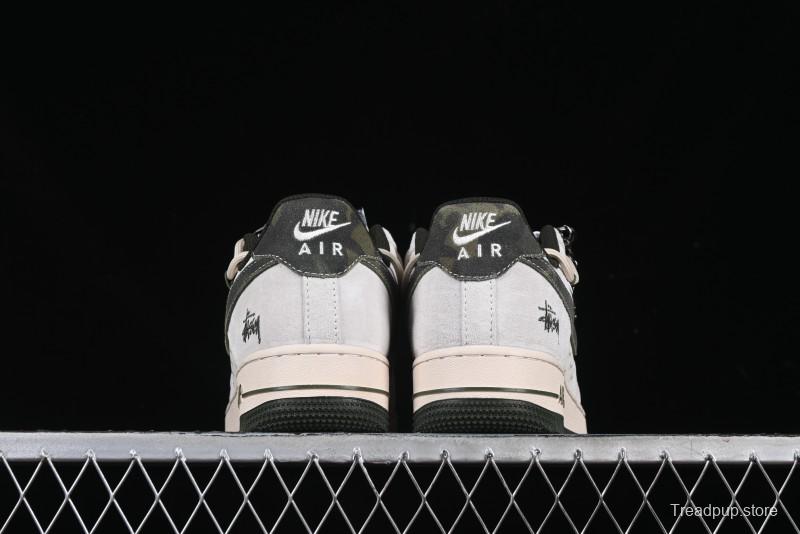 Nike Air Force 1 '07 Low Stussy Collaboration Camo Swoosh Drawstring Casual Sneakers - DM6688-014