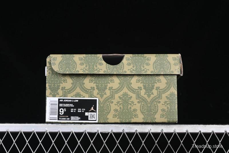 Nike Air Jordan 1 Low AJ1 Gucci Collaboration Beige Blue Swoosh Retro Basketball Shoes - FC1688-198