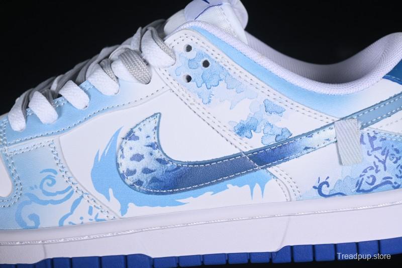 Nike Dunk Low Blue and White Porcelain Theme Casual Sneakers - DV0831-104