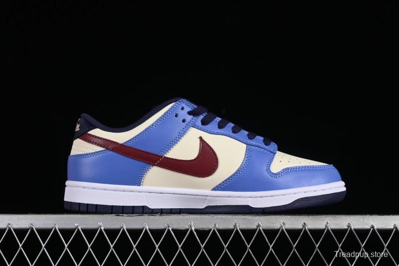 Nike Dunk Low SB Skateboarding Shoes in White Blue Red Colorway - FV8119-161