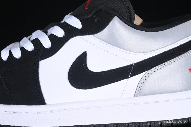 Nike Air Jordan 1 Low Retro Casual Sneakers with Black Swoosh - HF3148-106