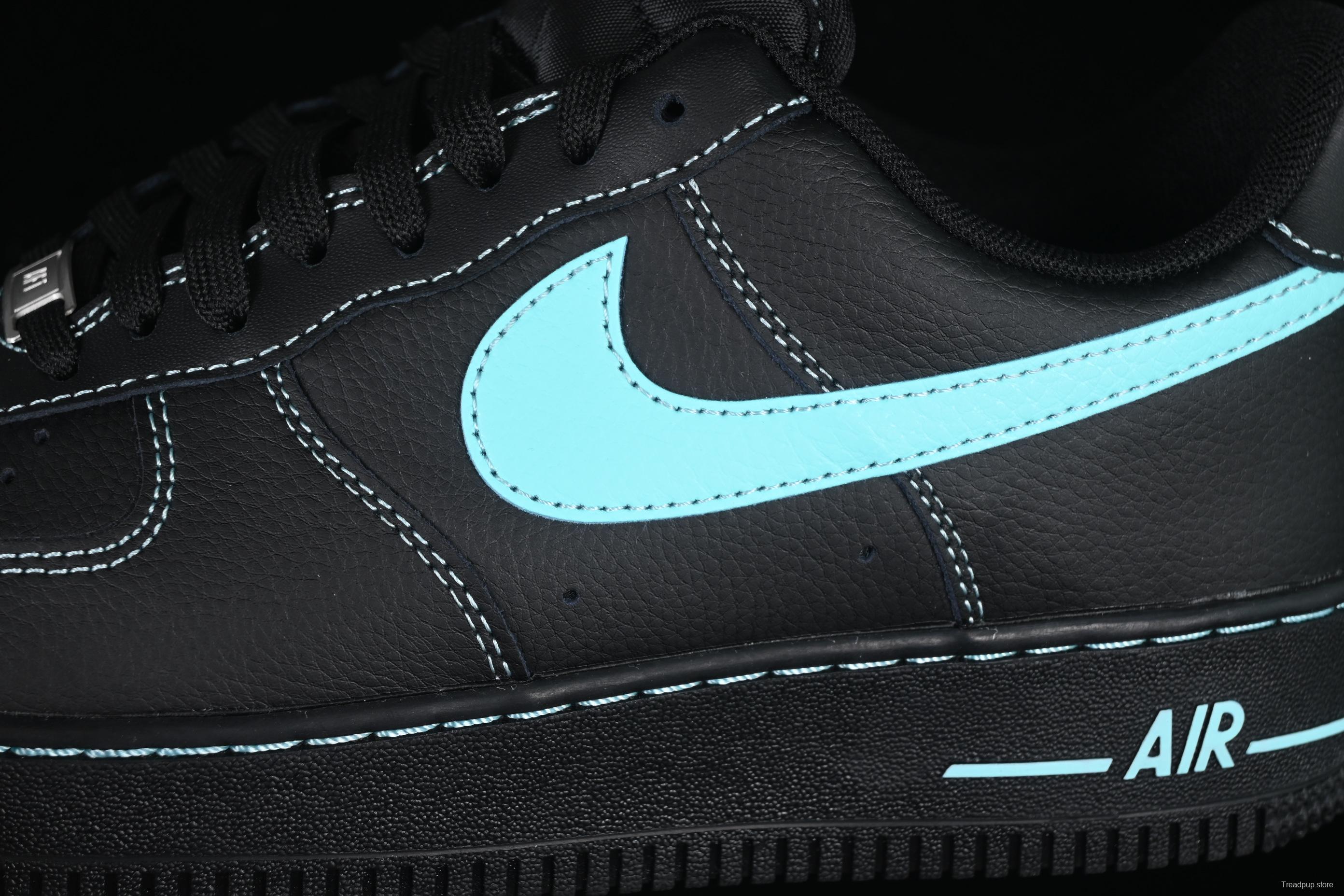 Nike Air Force 1 Low "Tiffany Blue" – Black & Aqua Classic