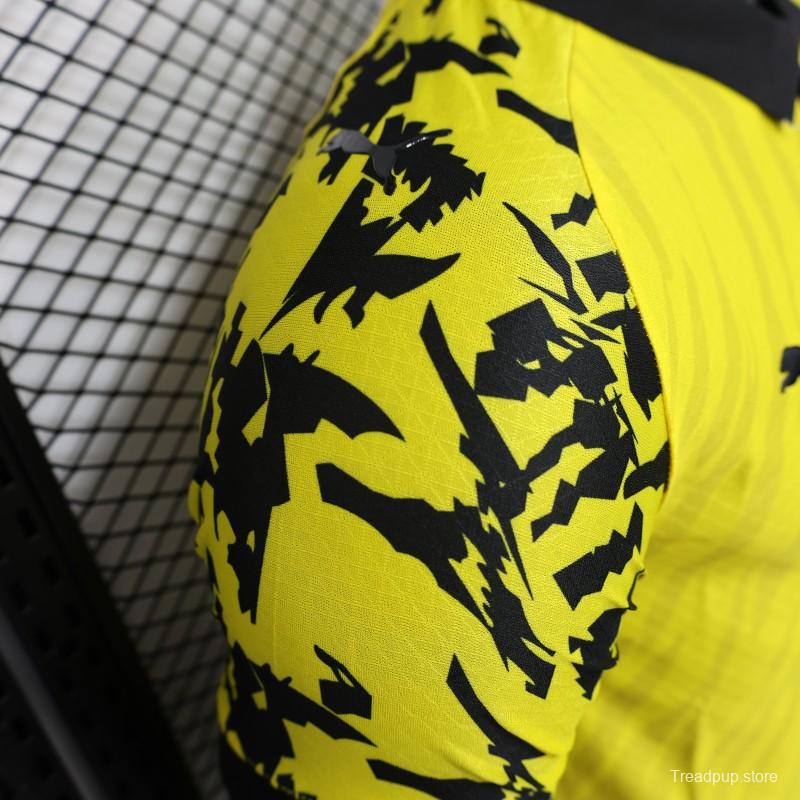 Player Version 25/26 Borussia Dortmund Yellow with Black Pattern Jersey