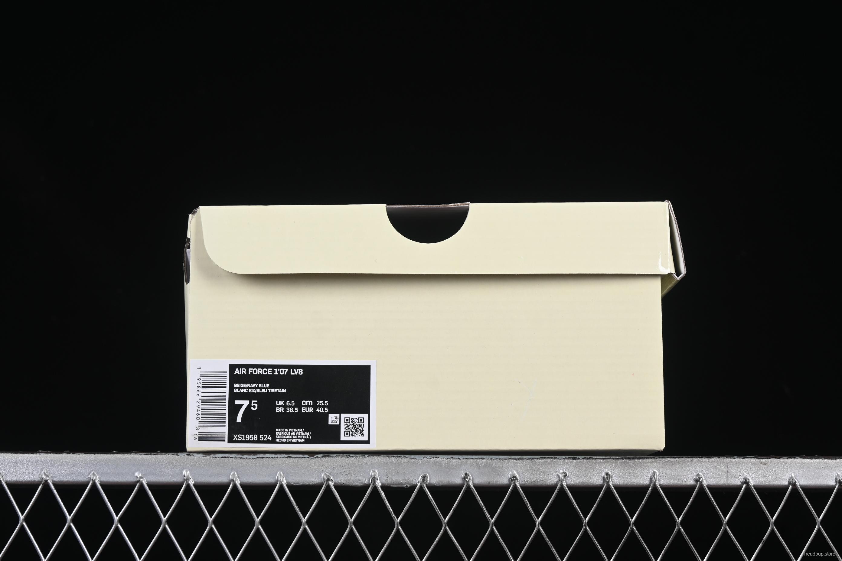 Nike Air Force 1 '07 Low Supreme Collaboration Dark Blue Swoosh Casual Sneakers - XS1958-524