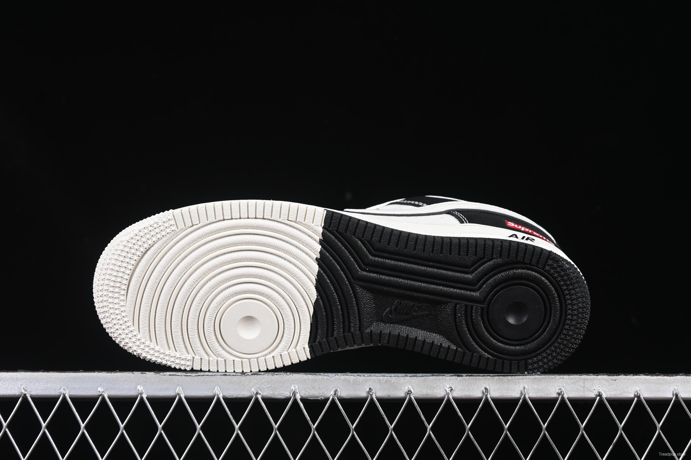 Nike Air Force 1 '07 Low Supreme Collaboration Two-Tone Red Swoosh Casual Sneakers - CS5288-004