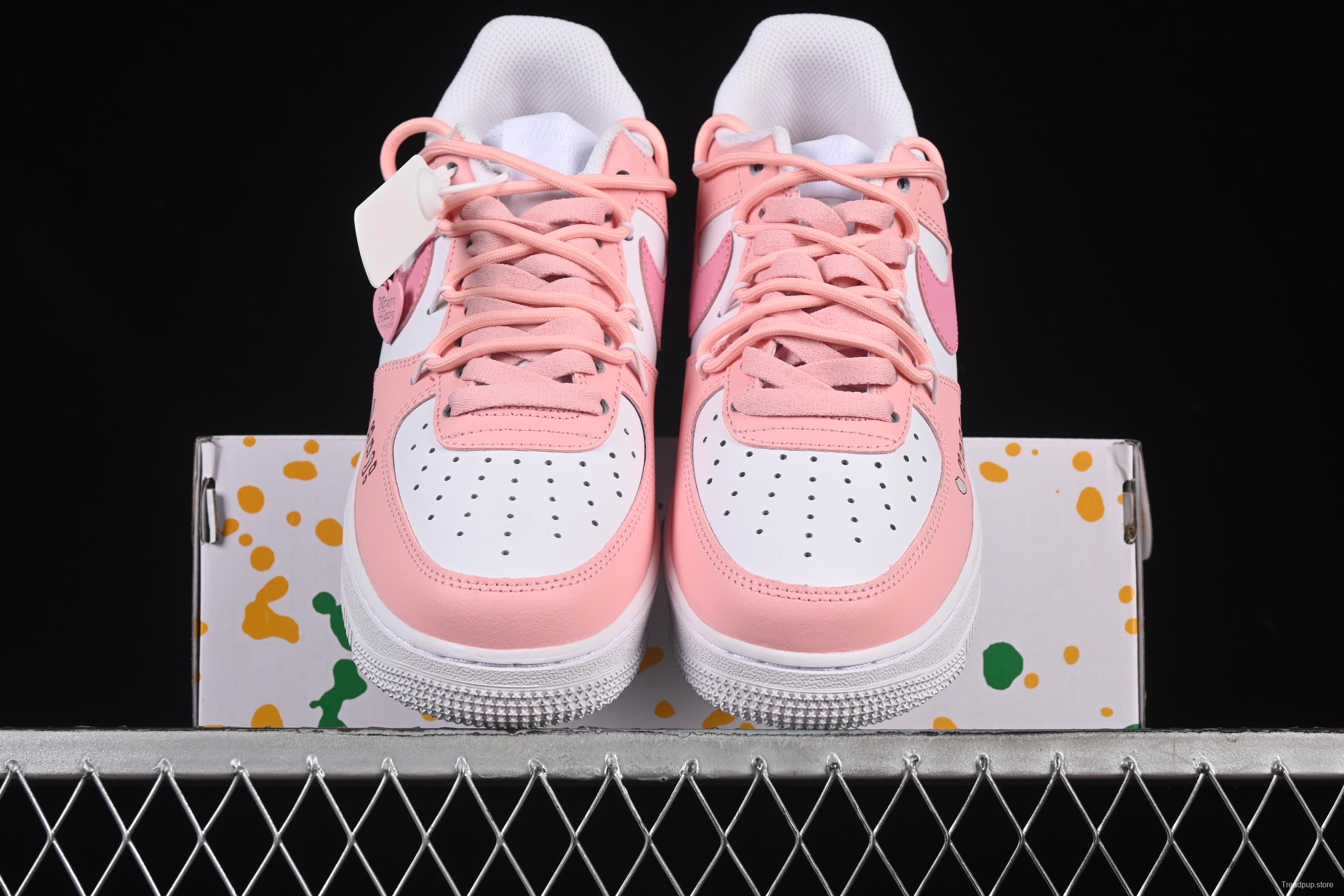 Nike Air Force 1'07 Low Pink Lover Casual Sneakers with Cartoon Patterns - YY2023-762