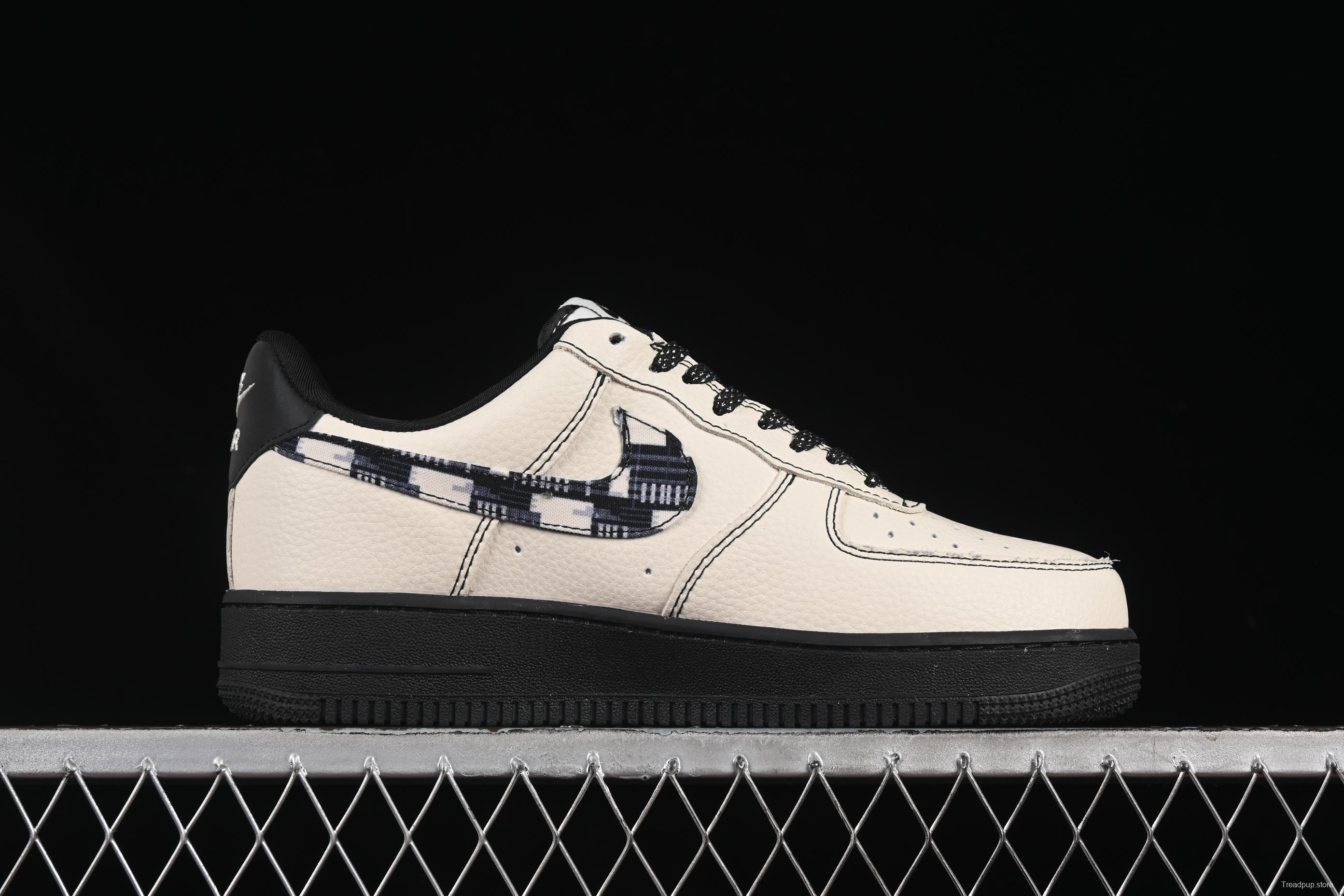 Nike Air Force 1 '07 Low Stussy Collaboration Checkerboard Black White Low-Top Casual Sneakers - KK1988-071